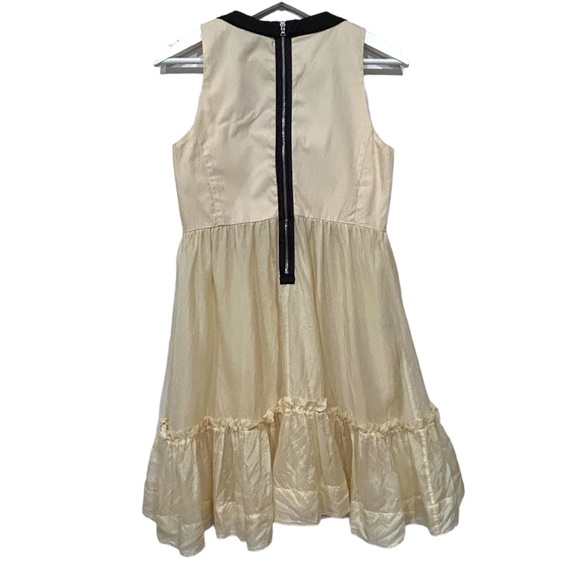 Dolce & Gabbana Corset Dress Cream Black Trim Y2K Sleeveless Sz 40 / US 4 - Picture 11 of 12